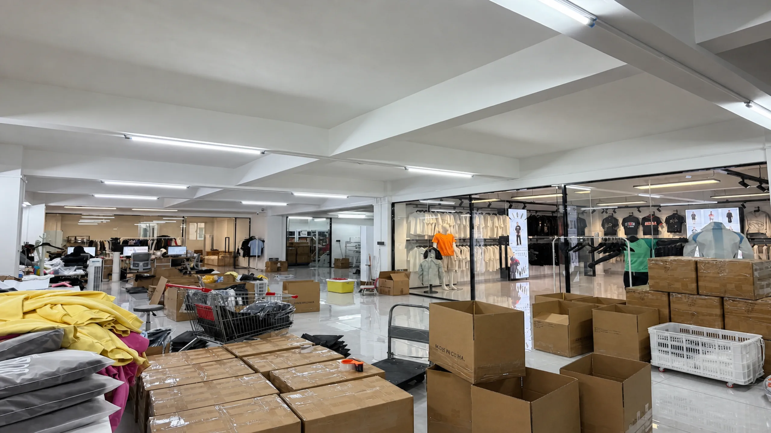 DRIOV garment production floor and sample area in Quanzhou