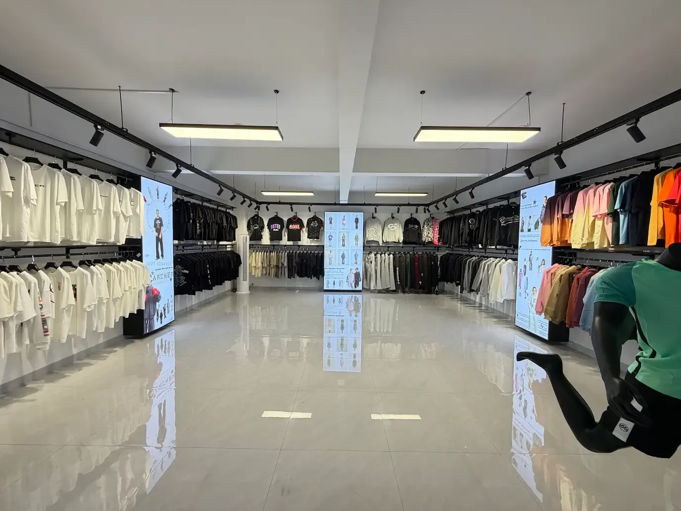 DRIOV apparel sample showroom with finished garment references