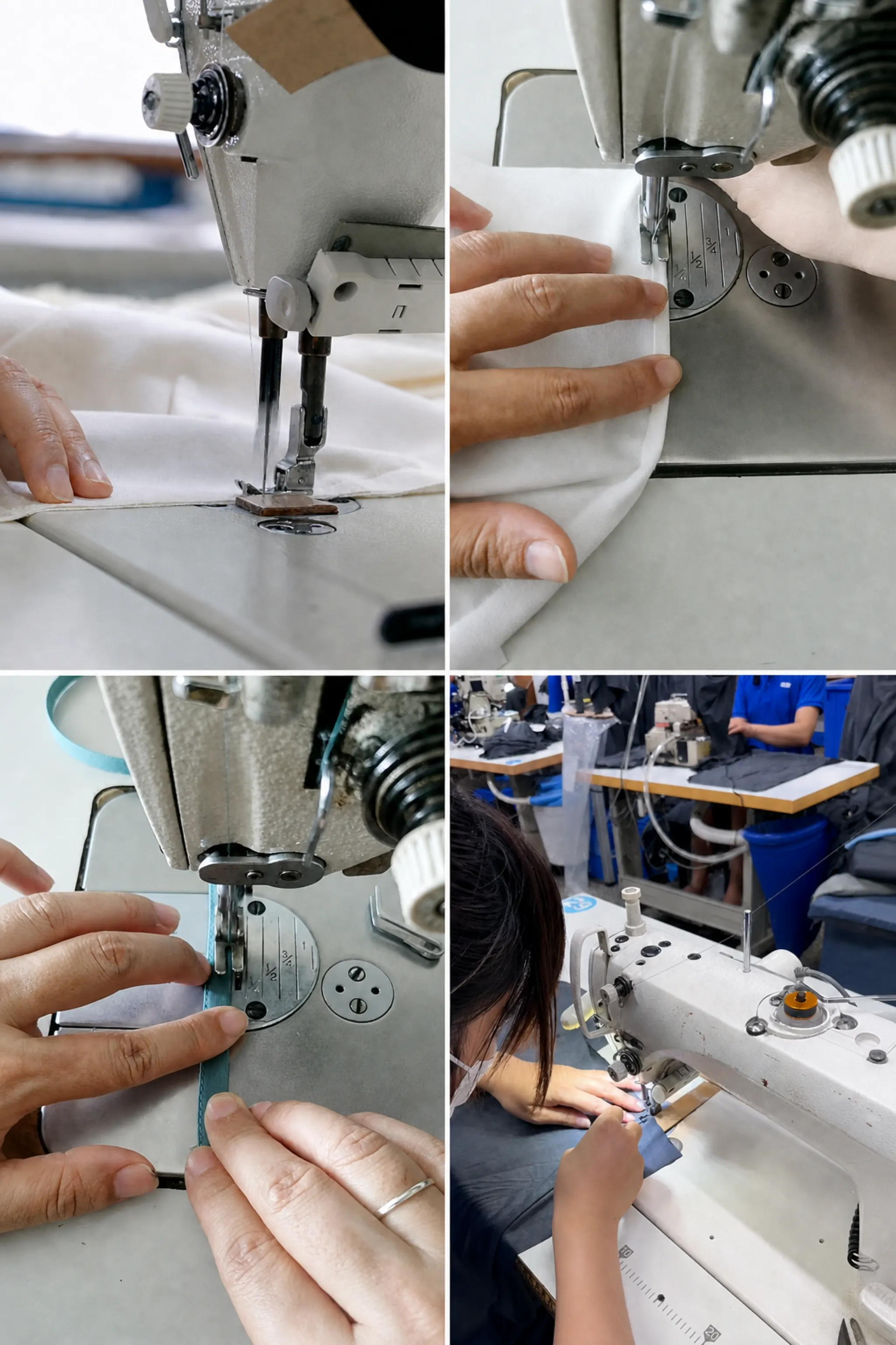 Sewing stages used to assemble a full custom development sample