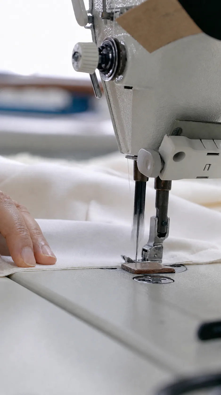 Garment seam construction during cut and sew clothing production at DRIOV