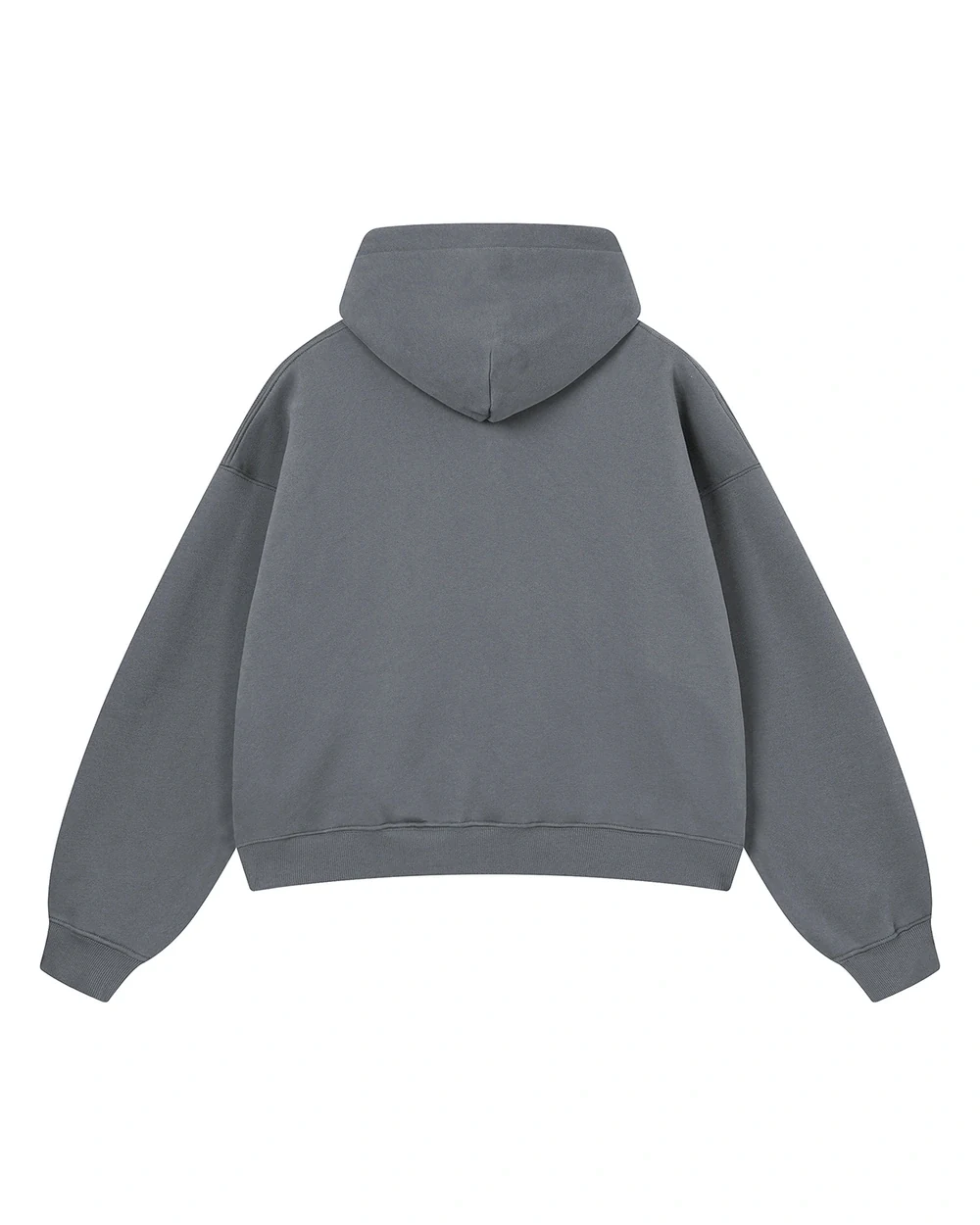 Cropbox back garment view in Cement Grey