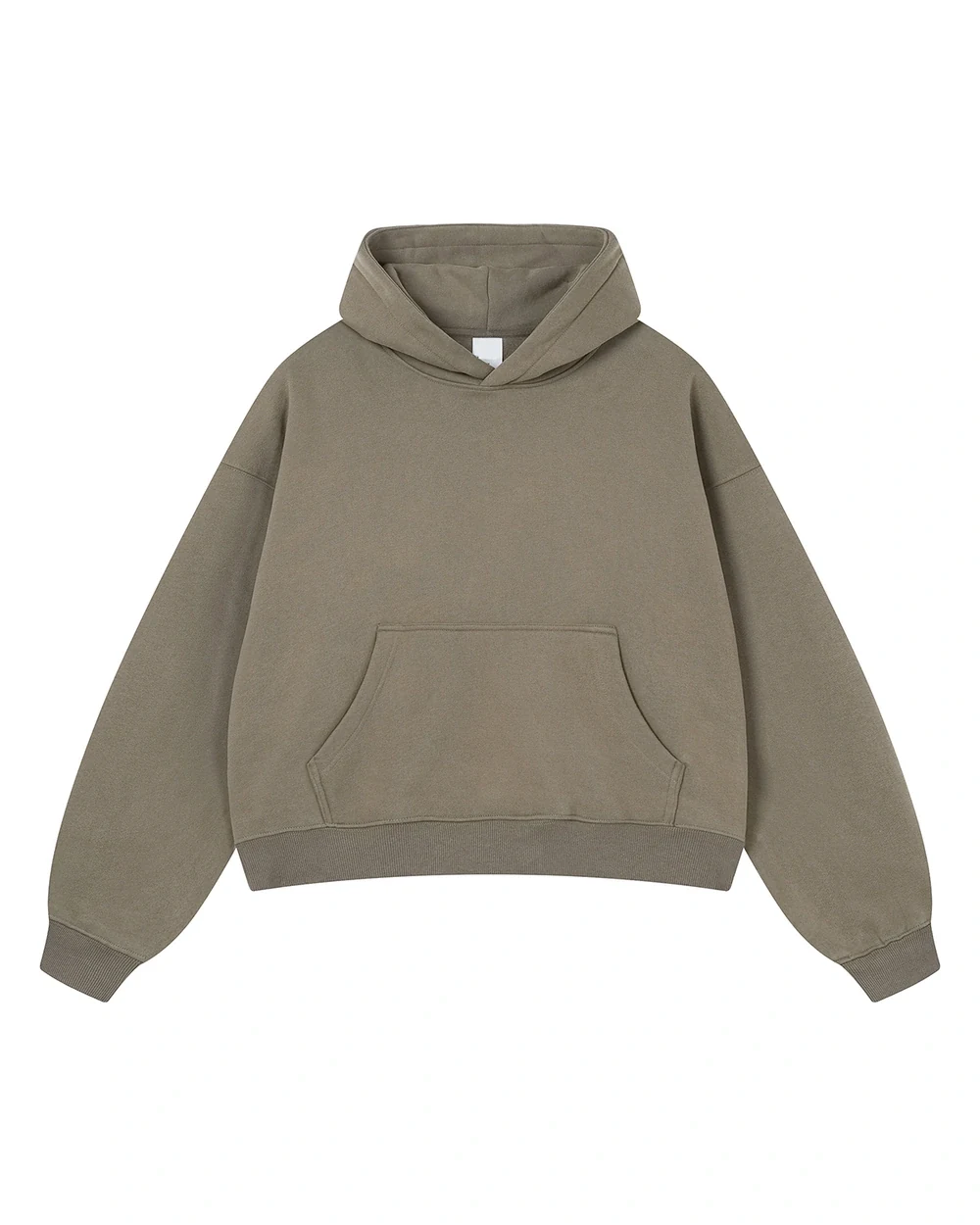 Cropbox front garment view in Grey Green