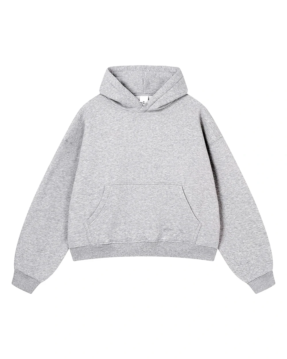 Cropbox front garment view in Heather Grey
