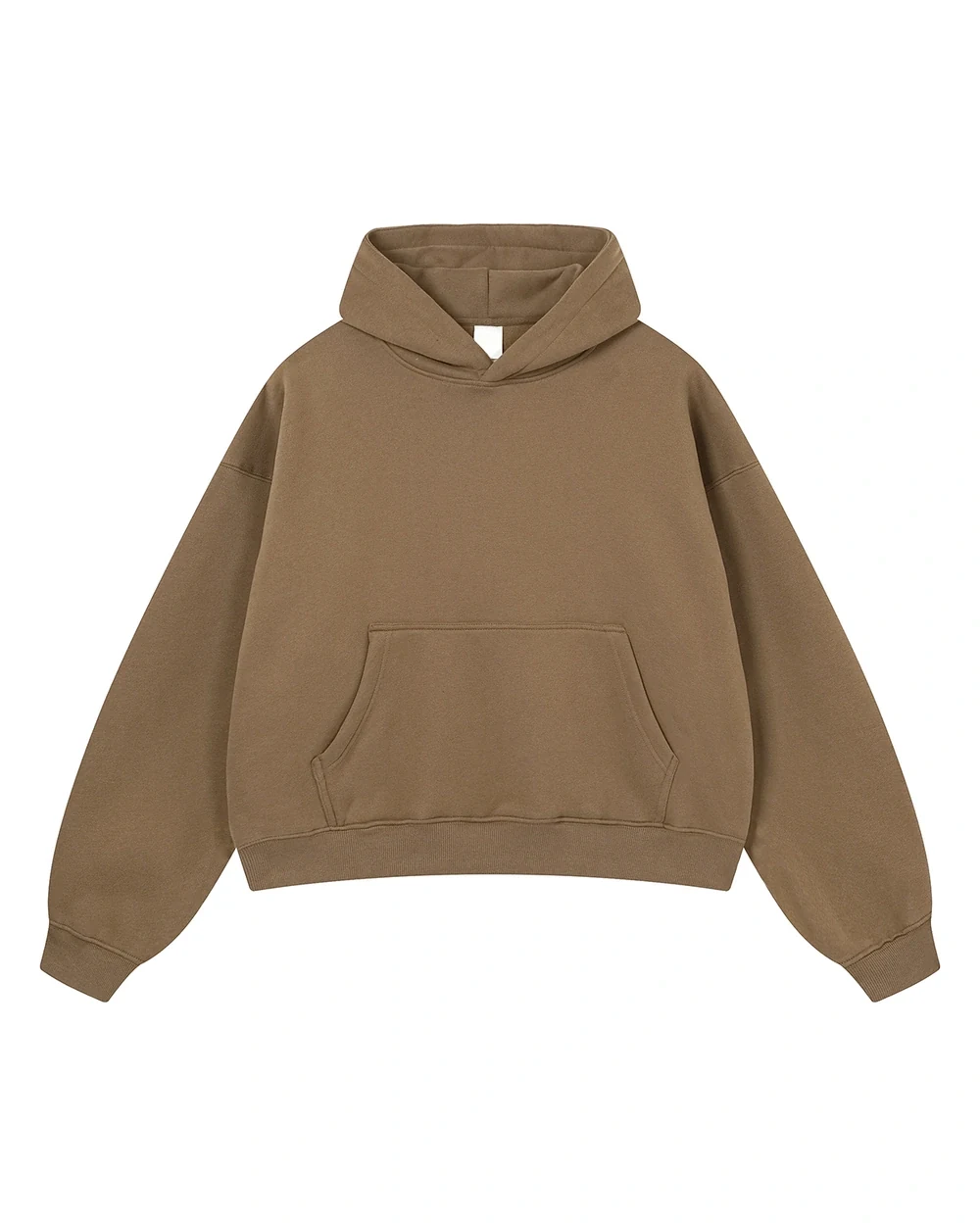 Cropbox front garment view in Khaki Camel