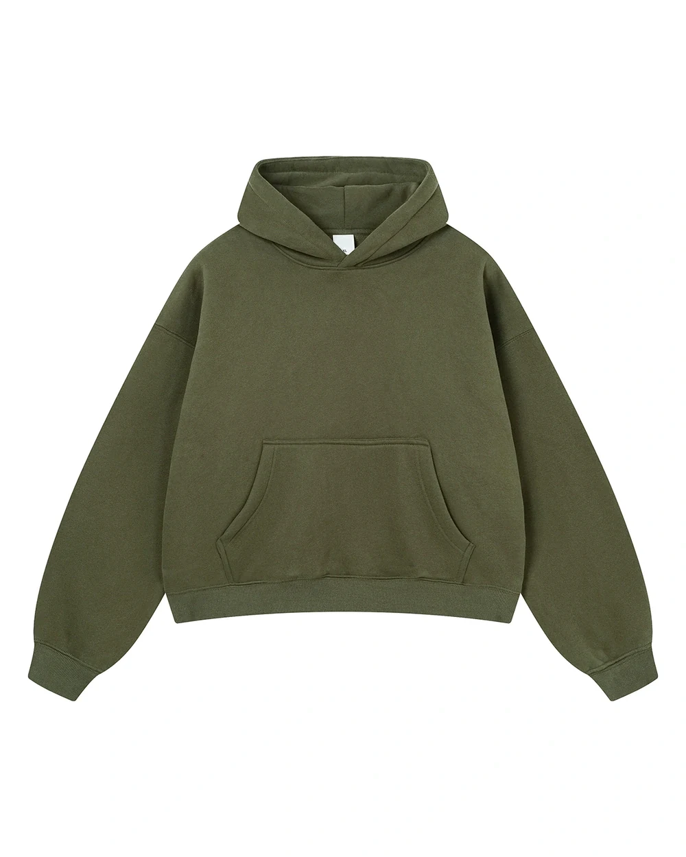 Cropbox front garment view in Olive Green