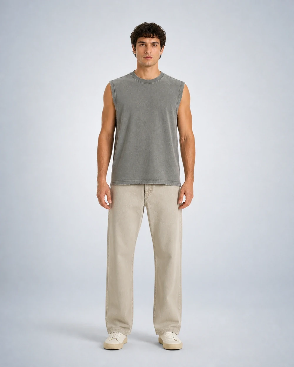 Rawline Tank in Washed Grey Green shown in a product view
