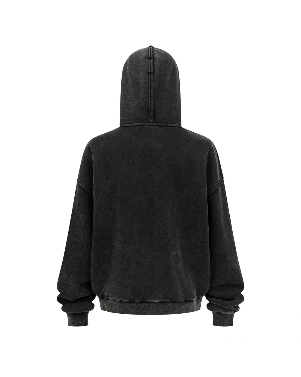 Frayed back garment view in Washed Black