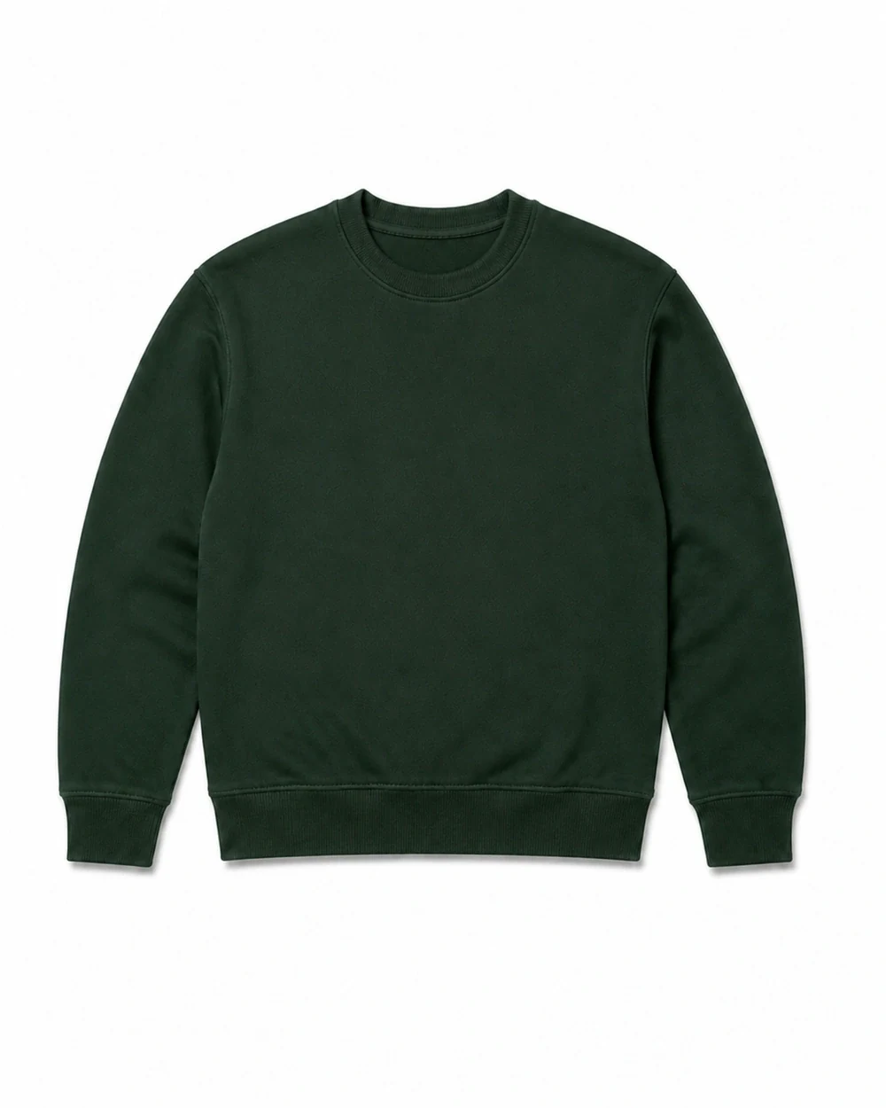 Inspire Crew front garment view in Forest Green