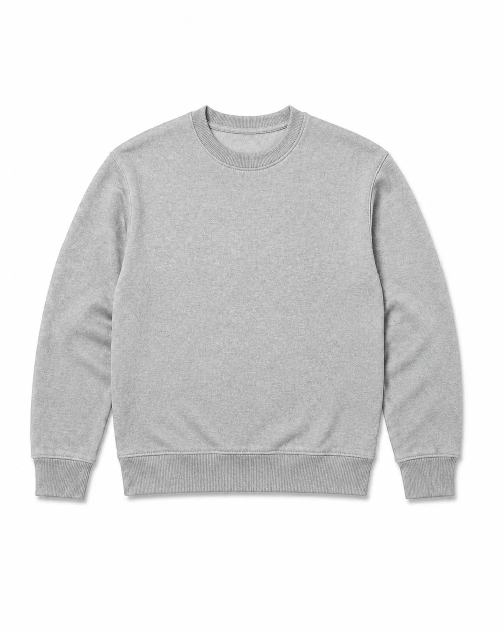Inspire Crew front garment view in Heather Grey