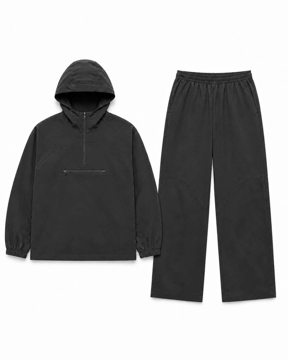 Trail front garment view in Charcoal