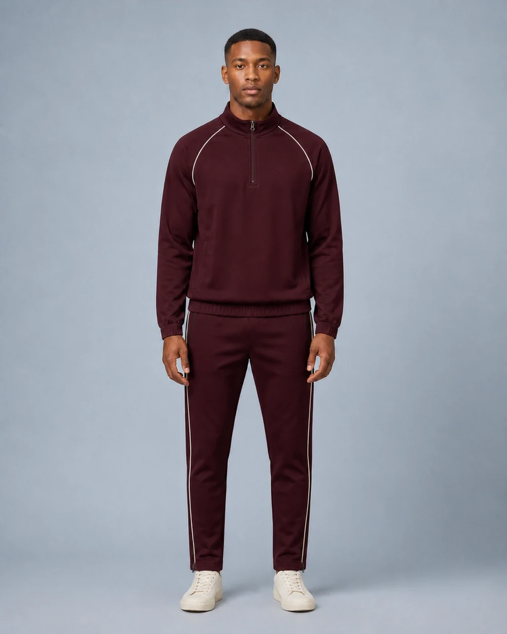 Vector shown in a full-length front model view in Oxblood