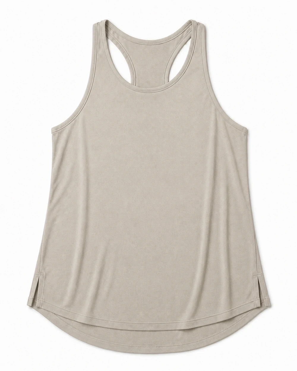 Arc Racerback front garment view in Soft Stone