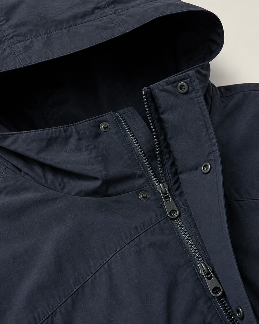 Roam Shell construction detail shown in context in Slate Navy
