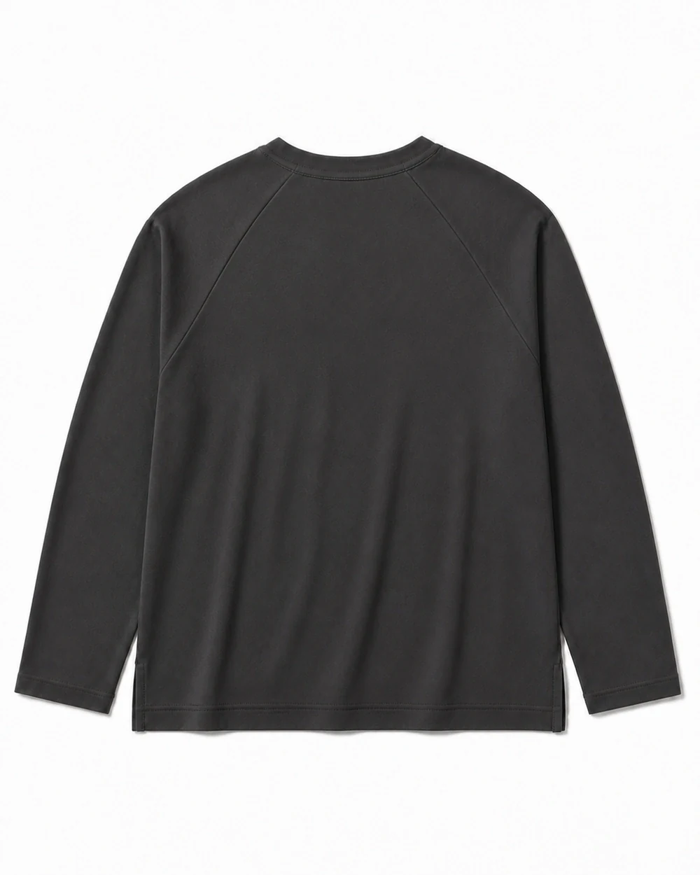 Relay Henley back garment view in Charcoal