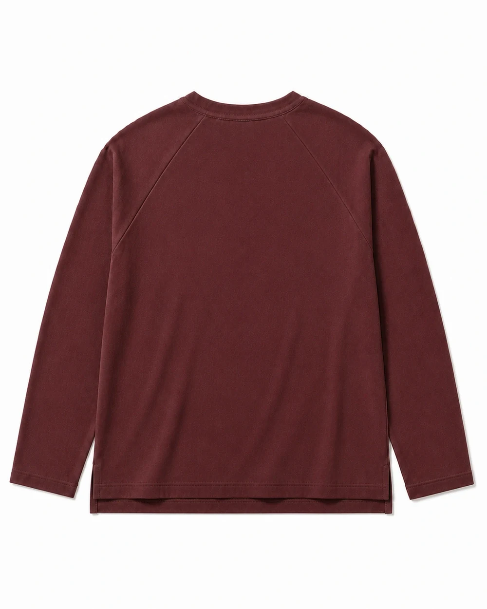 Relay Henley back garment view in Washed Burgundy