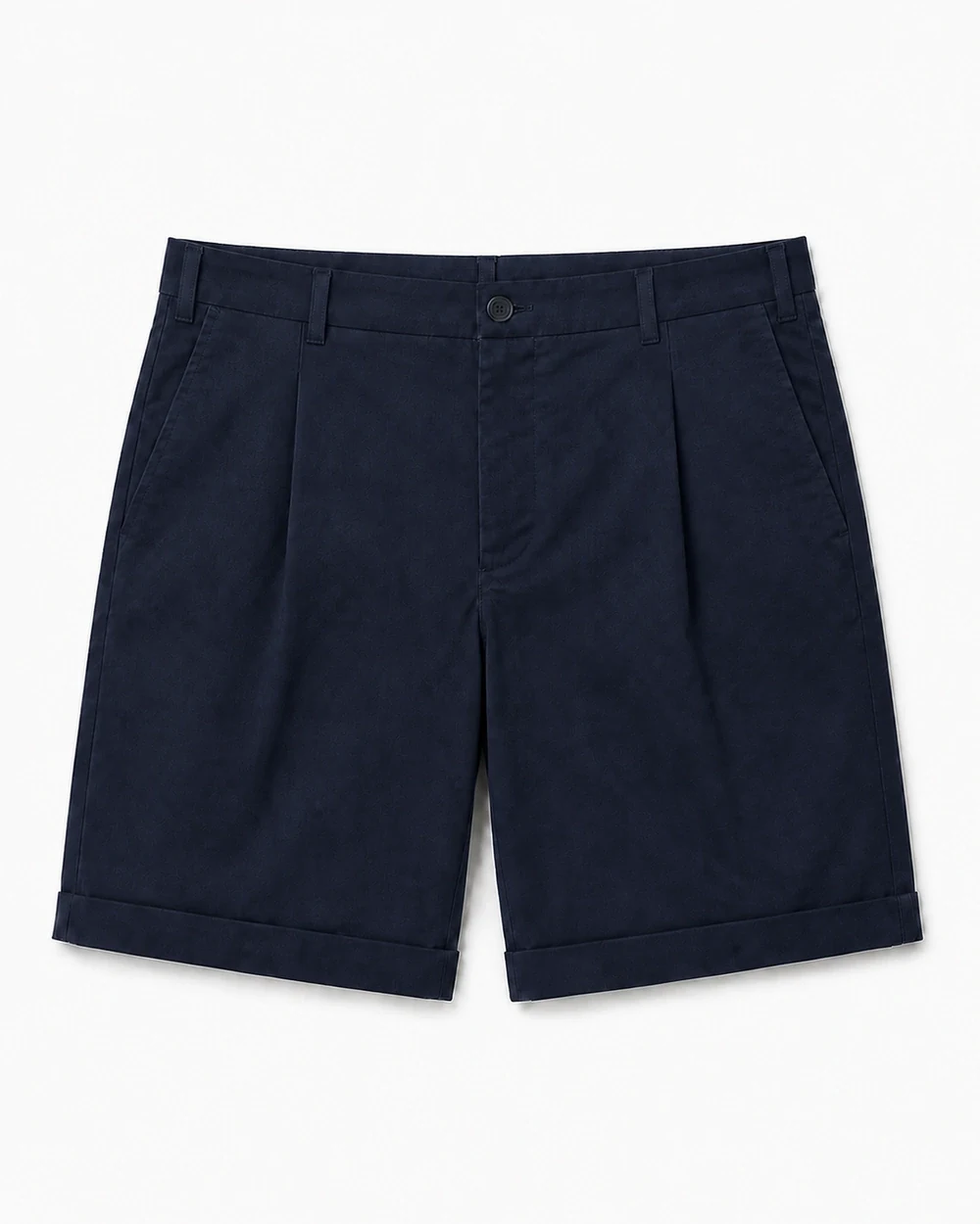Pleat Chino front garment view in Ink Navy