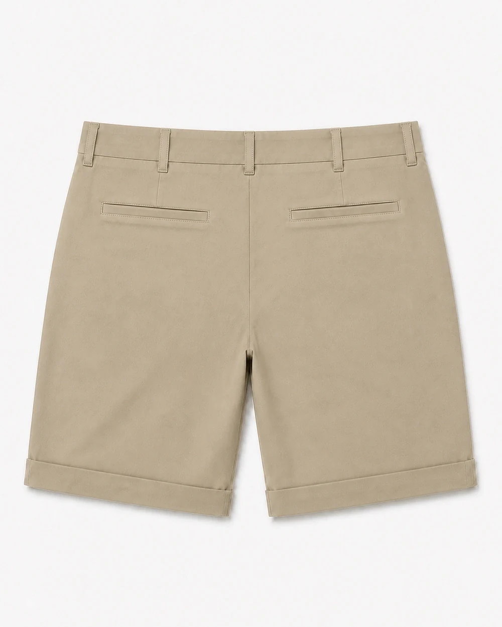 Pleat Chino back garment view in Stone Khaki