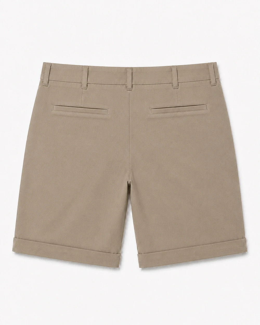 Pleat Chino back garment view in Warm Taupe