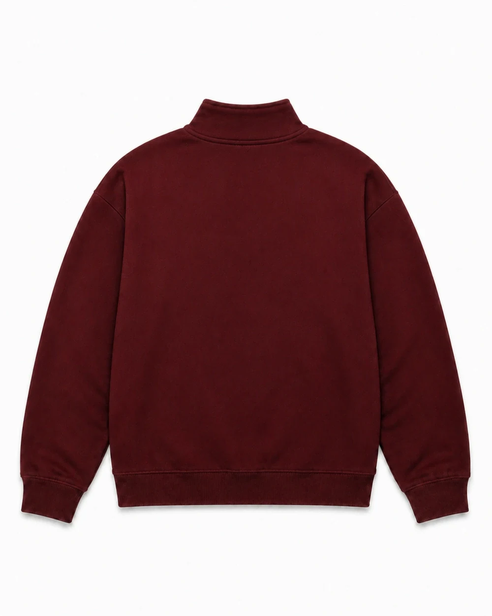 Rise back garment view in Burgundy