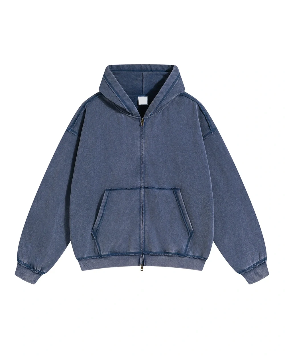 Riven front garment view in Vintage Indigo