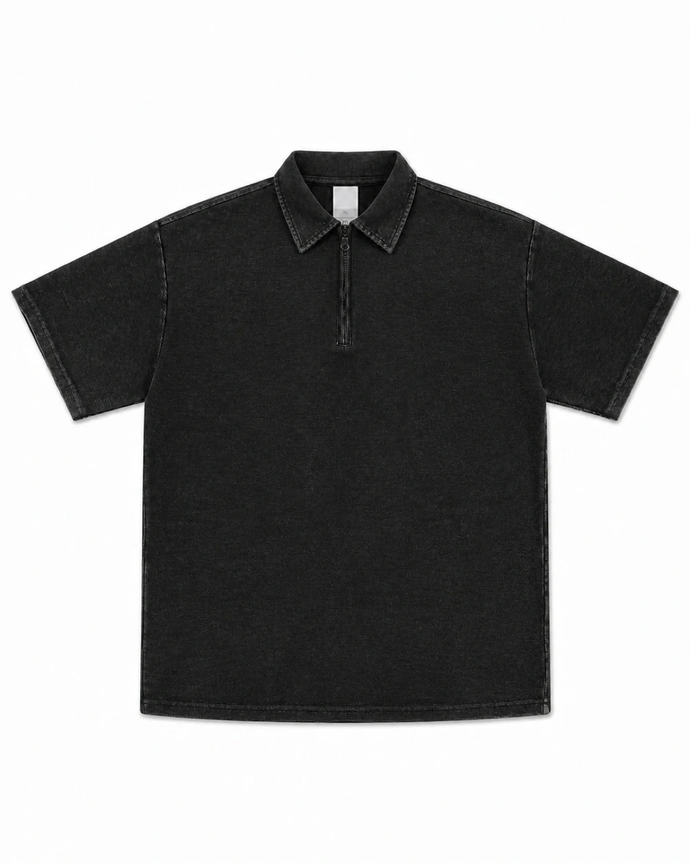 Ridge Half-Zip front garment view in Waxed Black