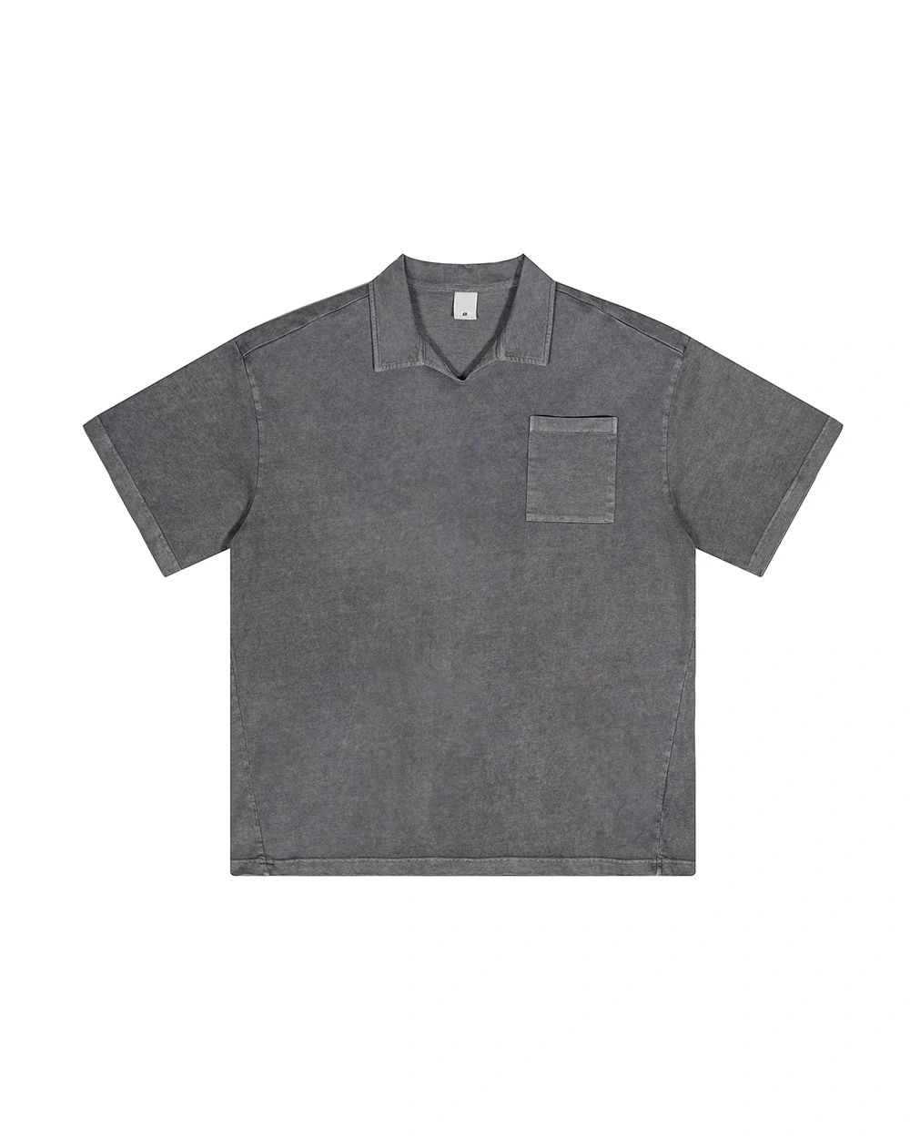 Foundry Polo front garment view in Dark Grey