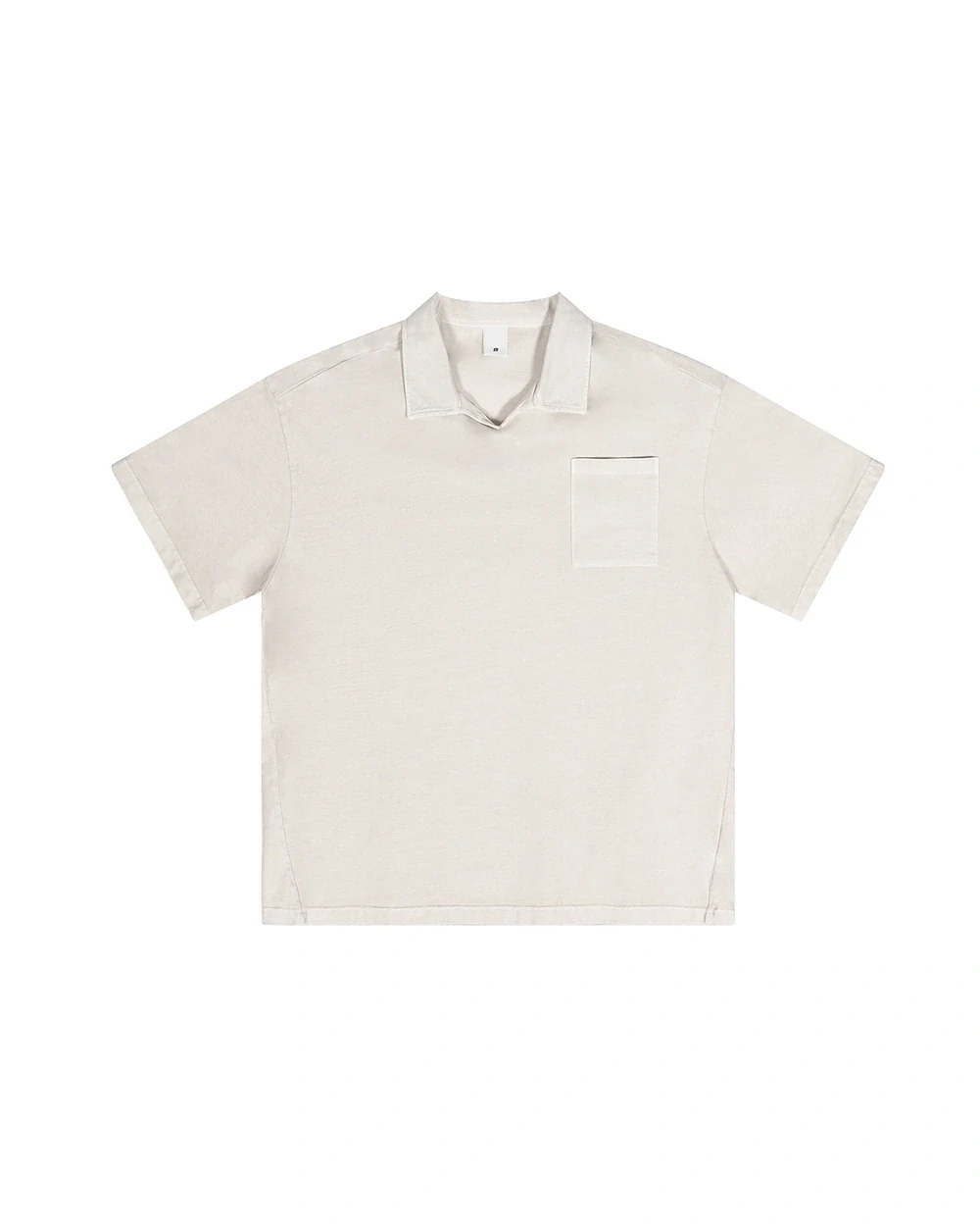 Foundry Polo front garment view in Vintage Beige