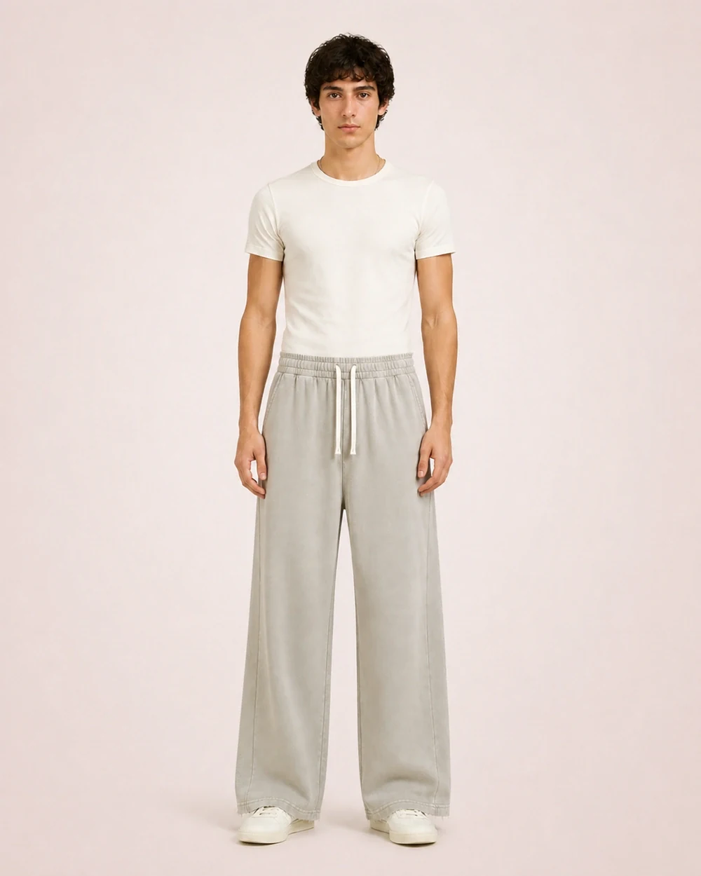 Rawline Pants in Waxed Grey Beige shown in a product view