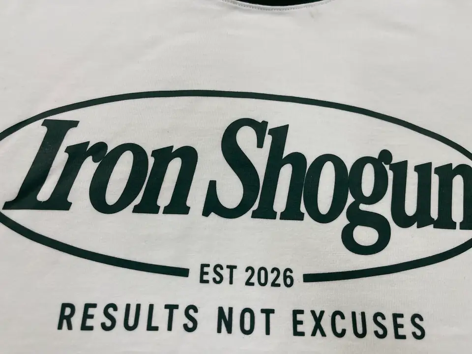 Screen printed apparel result reviewed under production lighting